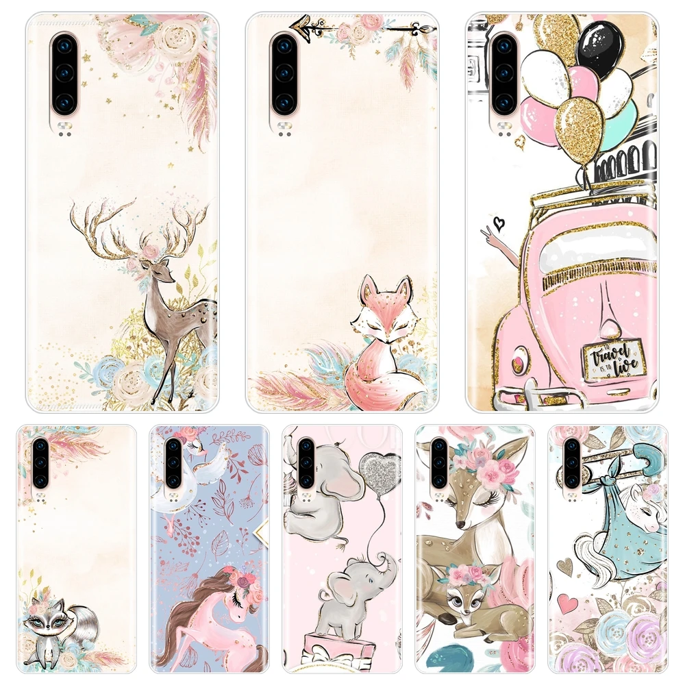 Чехол для телефона Huawei P30 Lite Pro P20 2019 единорог силиконовая Мягкая задняя крышка P