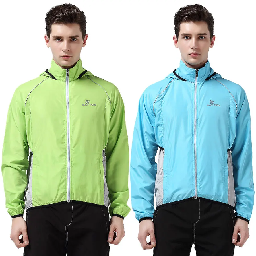 Куртка для велоспорта с капюшоном высокая видимость ветровка светильник