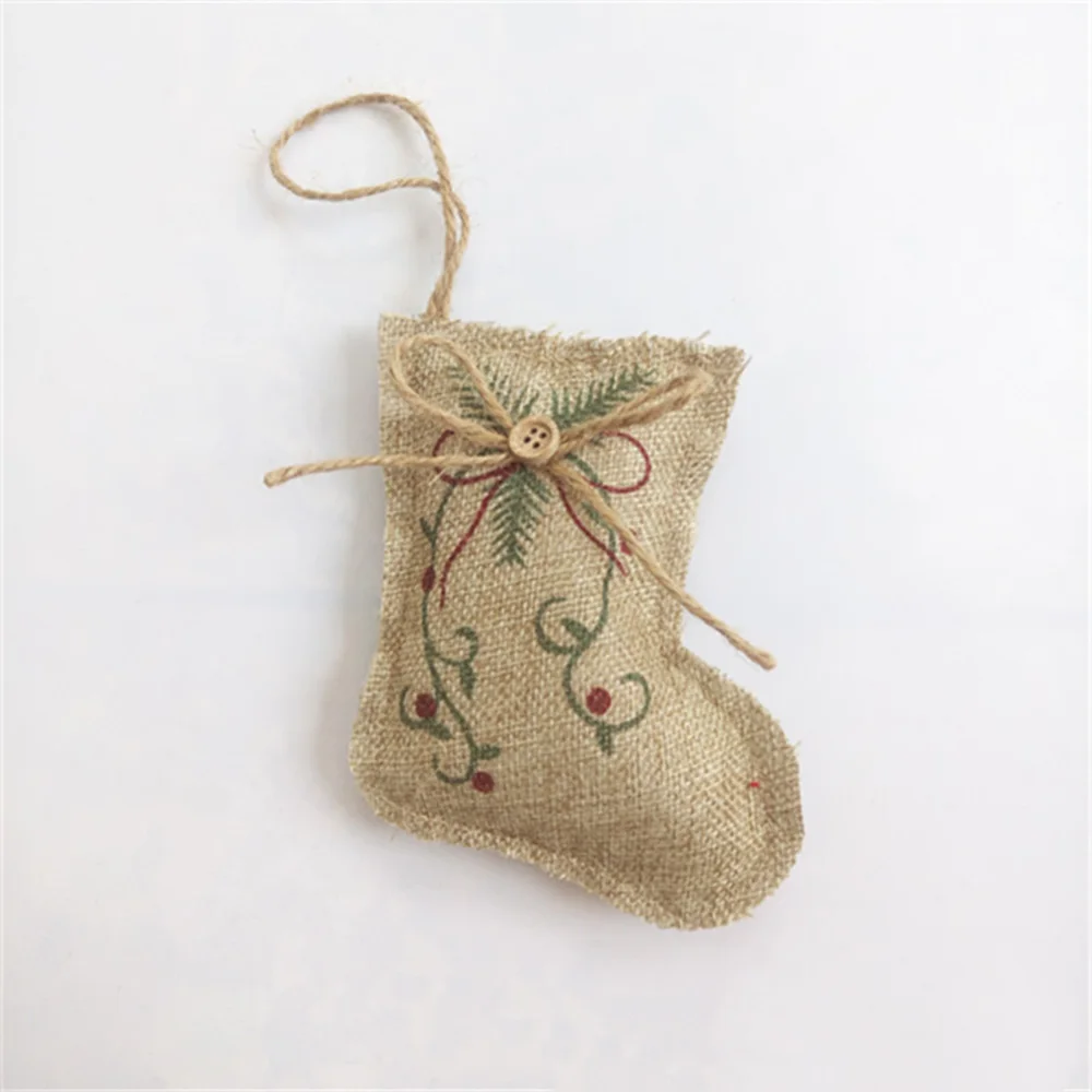 Оригинальный 4 шт. Новогодняя натуральная ткань Рождественская елка орнамент