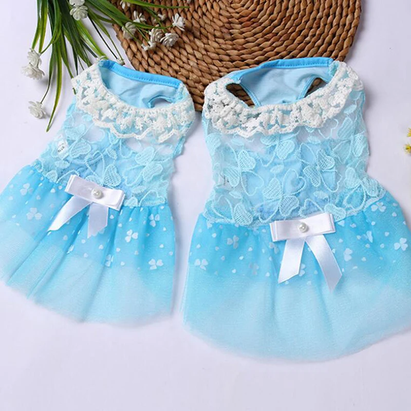 Spring Summer pet Dog Dress Wedding Clothes for Small Dogs Pet Clothing Puppy Tulle Cat Dresses | Дом и сад