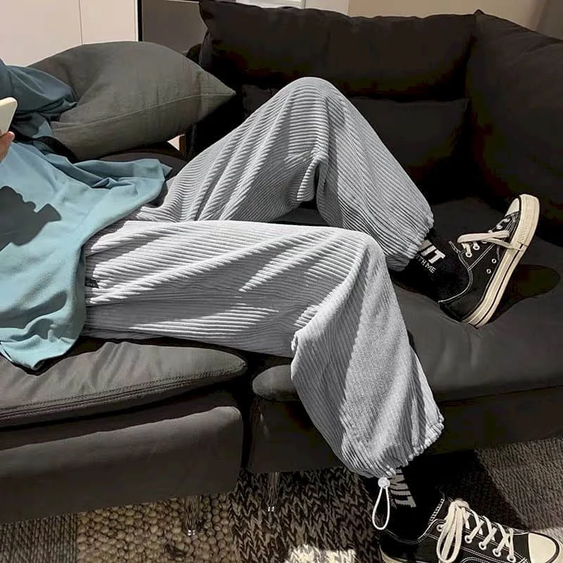 

Повседневные вельветовые брюки в гонконгском стиле, новинка 2021, брюки с широкими штанинами для женщин, модные прямые свободные универсальн...