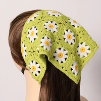 bandage headband needle knitting fashion triangular scarf headband flower hair bands headbands woman bandana hair bands womens