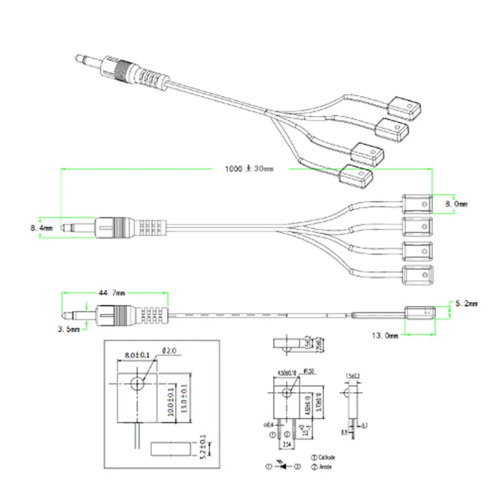 1 м Удлинительный кабель самоклеящийся аудио с 3 5 мм штекером ИК-излучатель DVD