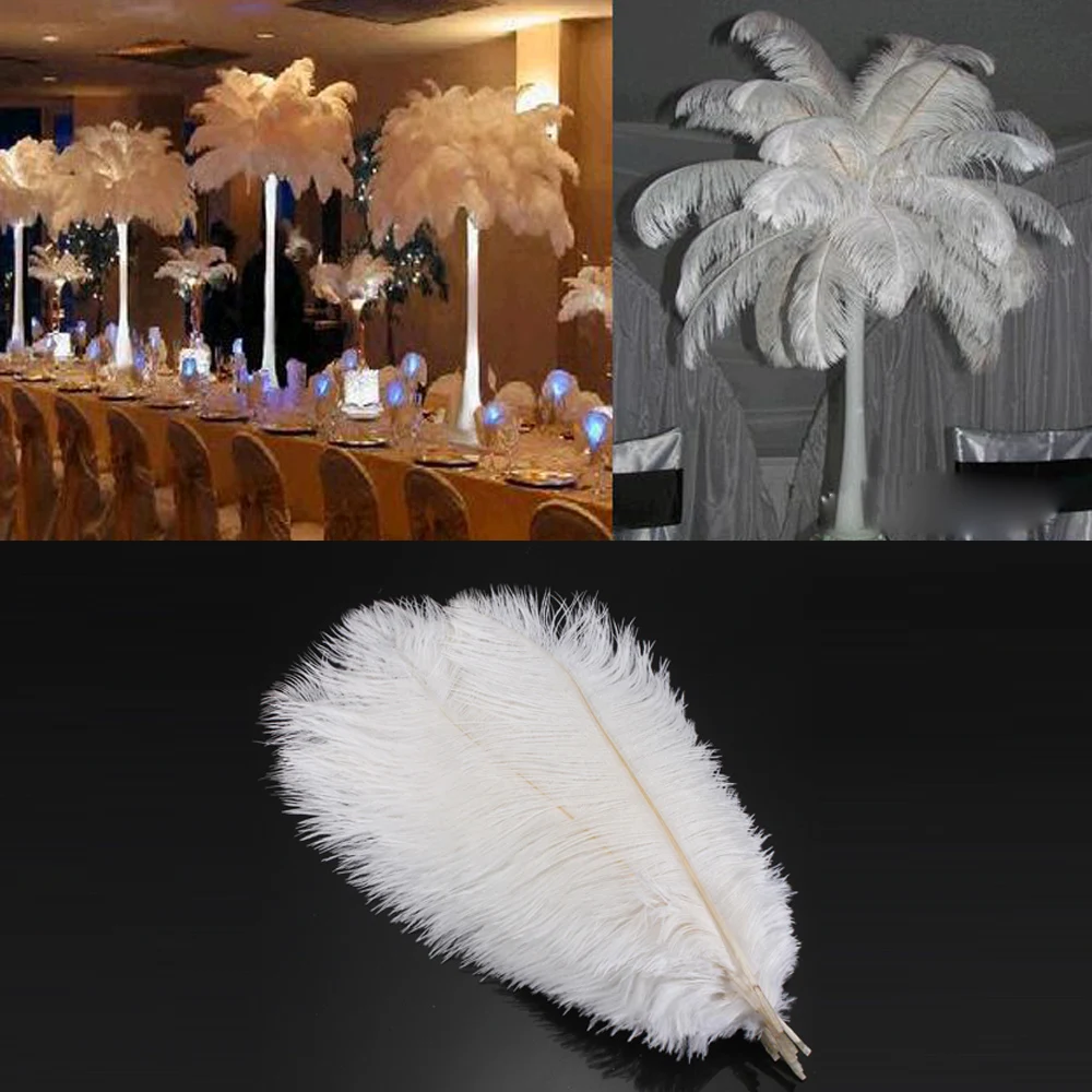 10 шт. большие белые натуральные страусиные перья красивые высококачественные
