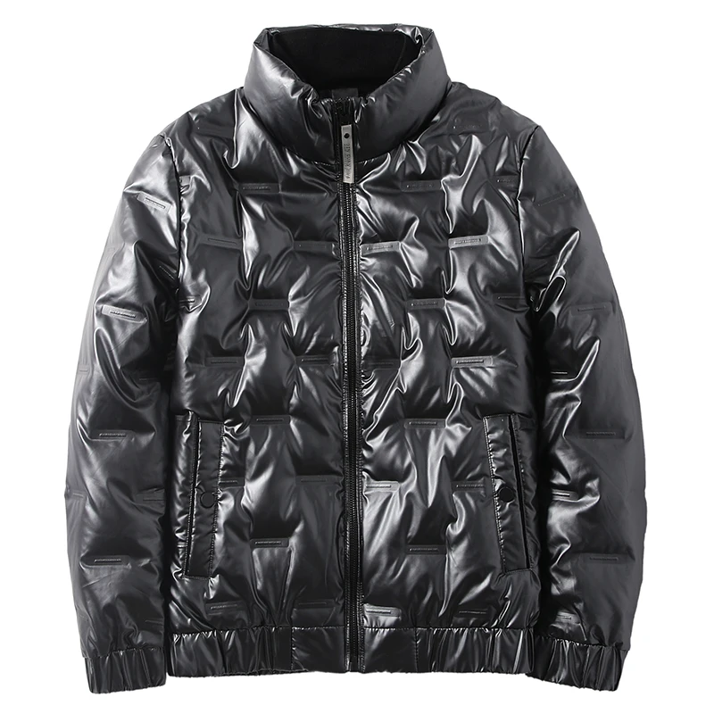 Shiny Down Jacket Men Autumn Winter Warm Bomber Jackets Fashion Causal Street Coat Korean Slim Fit Short Outerwear Male | Мужская одежда