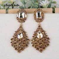 veyofun luxury rhinestone drop earrings classic hyperbole party wedding dangle earrings for women fashion jewelry new gift