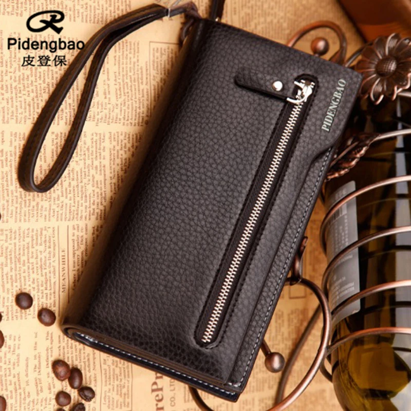Мужские кошельки PIDENGBAO мужские кожаный кошелек мужской клатч|portefeuille homme|men purseleather
