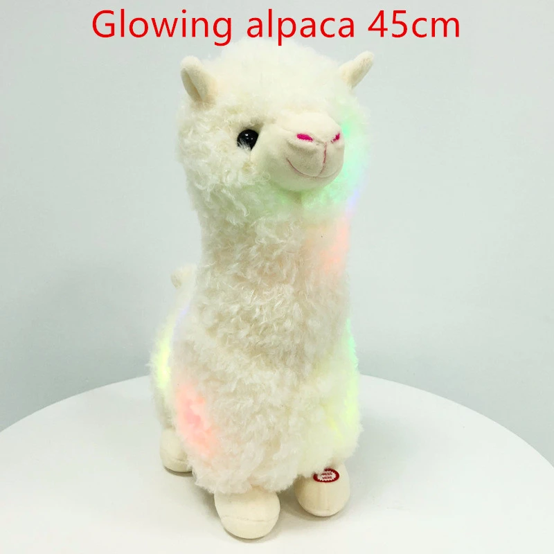 B glowing Новая светящаяся плюшевая игрушка Альпака ламы, плюшевая игрушка, светодиодная Радужная альпака, светящаяся игрушка Alpacasso для детей, подарки на день рождения - Цвет: B glowing