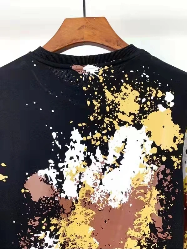 Мужской свитер с буквенным принтом круглым вырезом | Мужская одежда