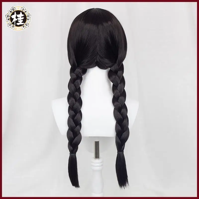 Парик для косплея BINDing Uzuki Momo 65см черный с косичками Maoyue Momoko Hair.