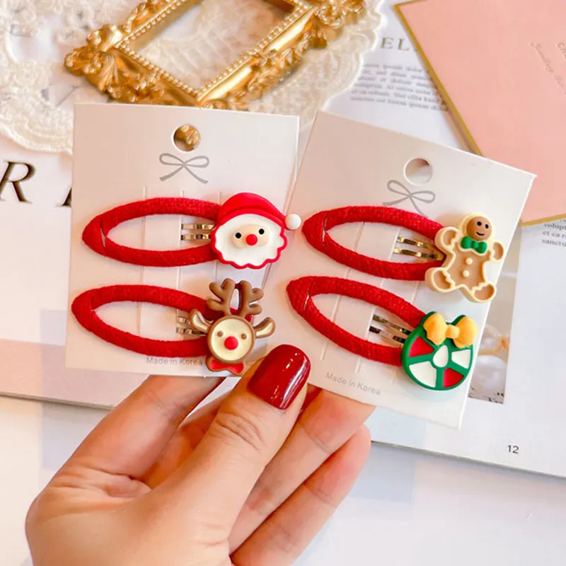 

Cartoon Cute Hair Clips For Children Stylish Christmas Style Clips Sweet All-match Western Style Hair Clips Hair Accessories