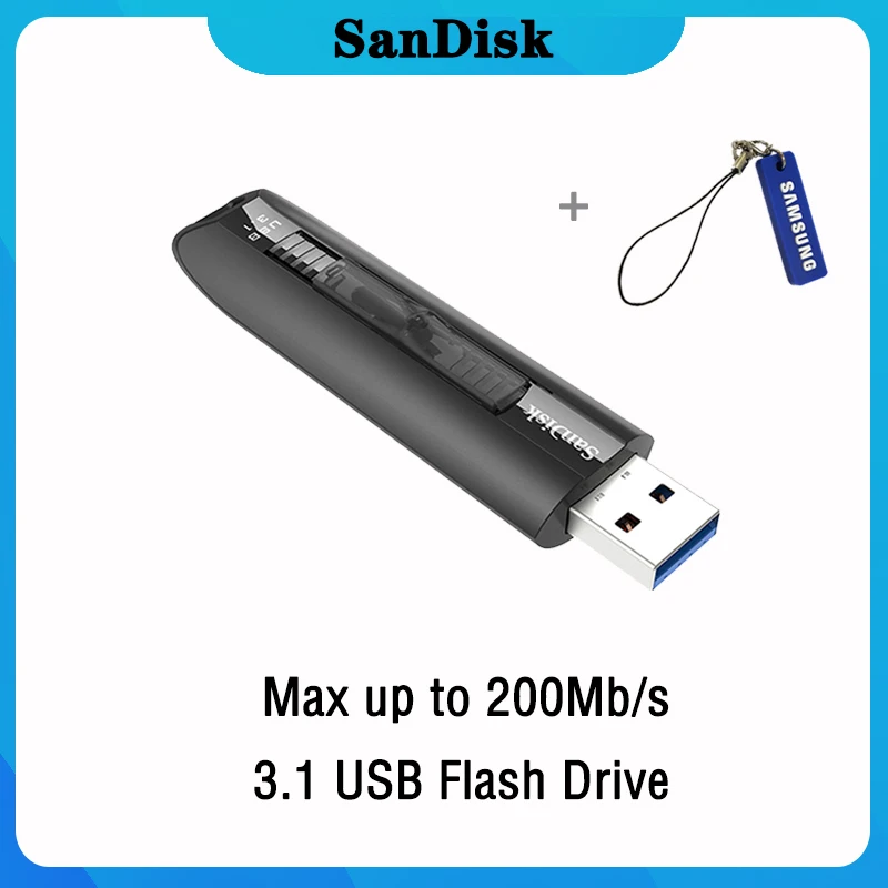 Флеш накопитель sandisk 128 ГБ 64 высокая скорость до 200 м USB флеш 3 1 флешка диск на ключ