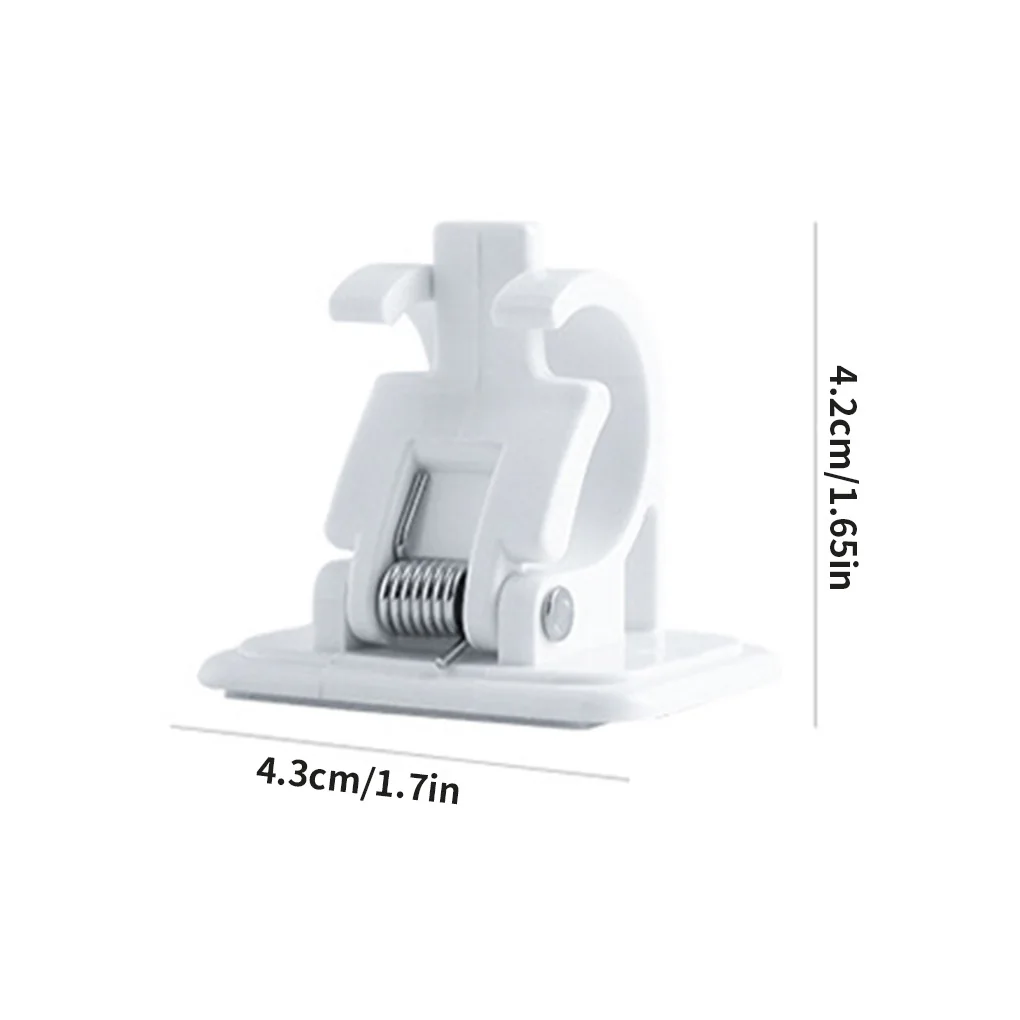 

2pcs Curtain Rod Holders Bathroom Shower Drape Wall Mounted Brackets Punch-free Adhesive Plastic Holders Storage Hook