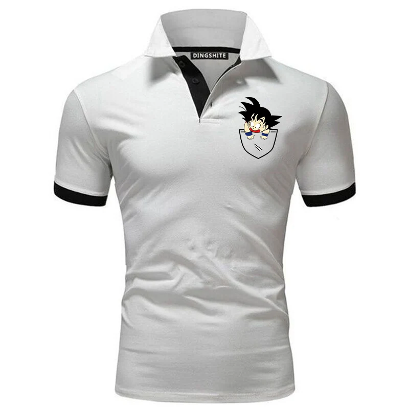 

Nova camisa polo masculina de vero respirvel manga curta poder de alta qualidade camisa de lapela solta de marca de algodo to