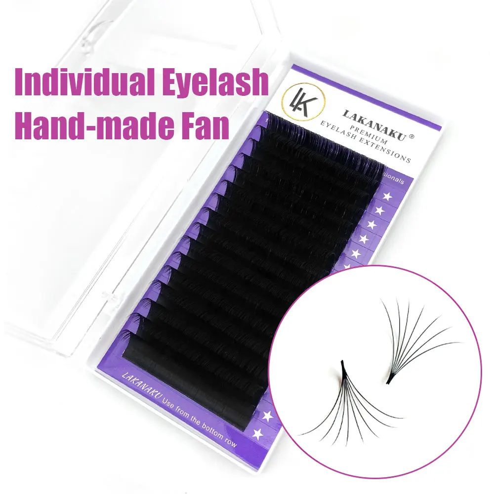 

LAKANAKU Hand-made Fan Classic Individual Eyelash Extension Self Fanning Lashes Extensions Mink Cilios for Eye Beauty Vendor