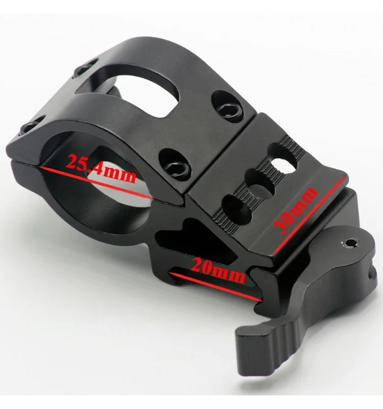 

TOtrait Airsoft Hunting Rifle Optical Sight Bracket Holder Support Scope Side Torch Mount 25.4mm Flashlight Clip Ring Weaver