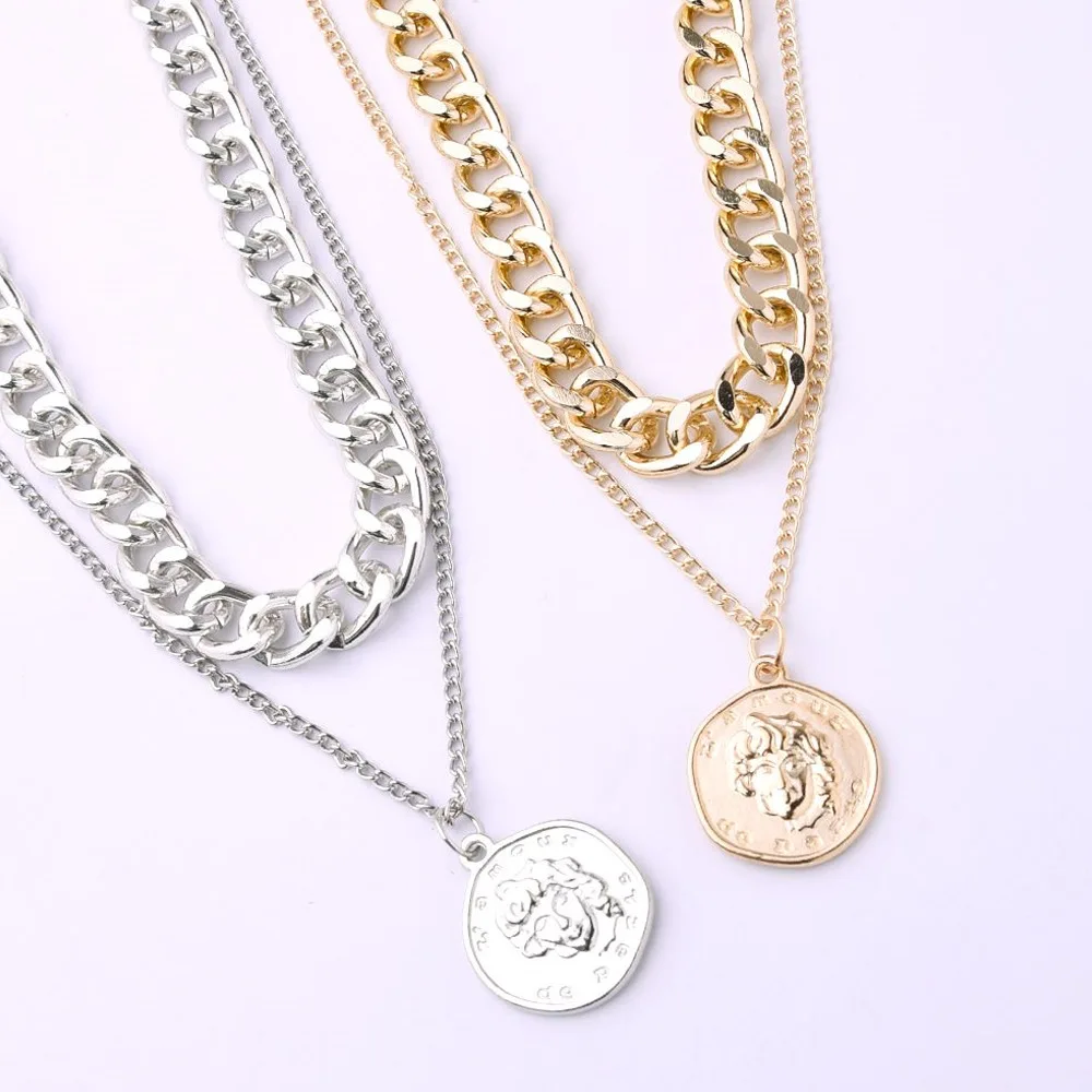 Модное ожерелье YEBEI с подвесками в виде золотых монет Женское Ожерелье чокер