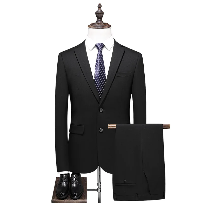 

Мужской костюм из двух предметов корейская мода мужской деловой костюм 2210