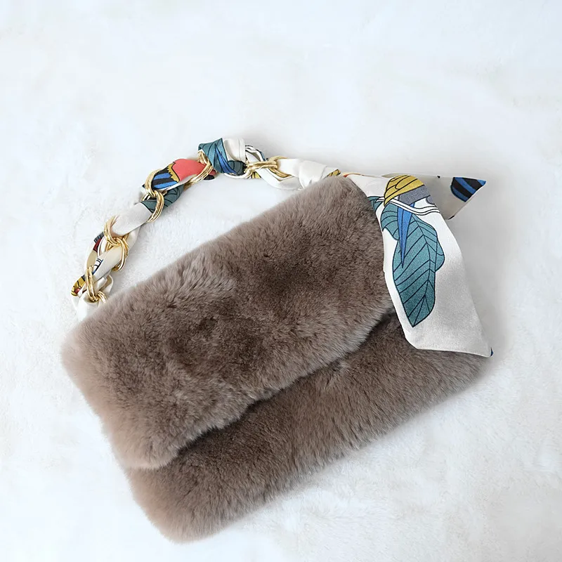 Бело-красная шелковая металлическая цепочка Scarve с плечевым ремнем Женская лента