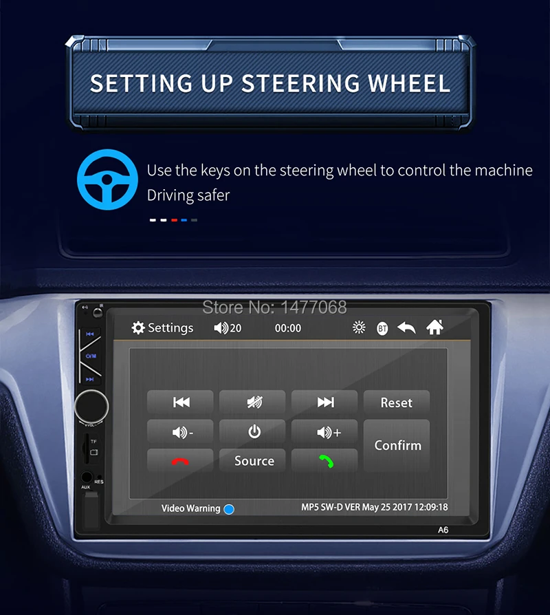 Автомагнитола 2 Din Mirror Link аудио видео MP5 плеер Bluetooth Handsfree A2DP USB TF Aux стерео система 7 дюймов головное устройство PHYEE A6