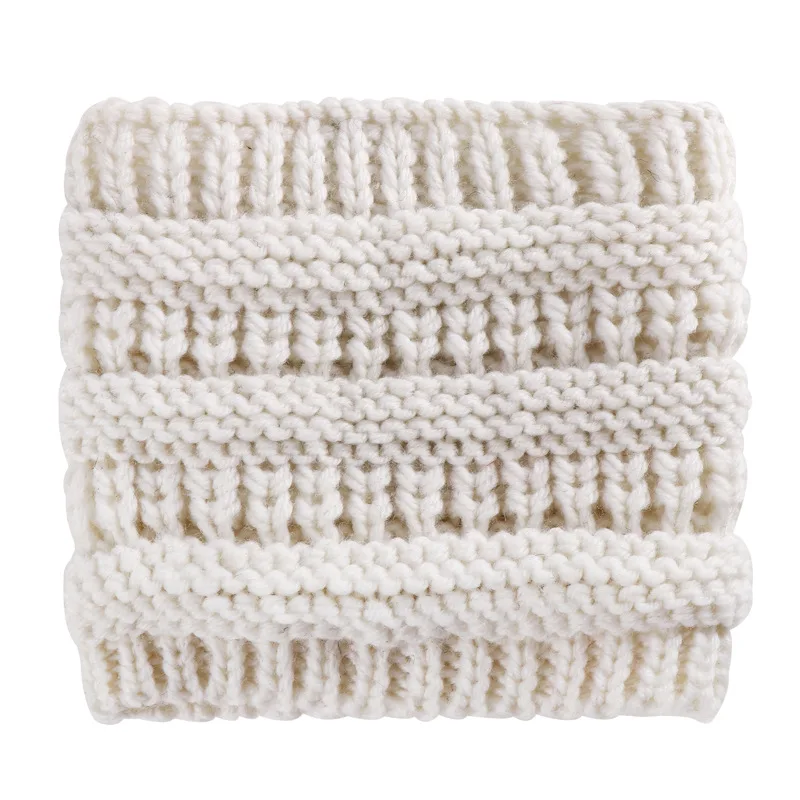 Женская вязаная шапка конский хвост Повседневная теплая однотонная для зимы