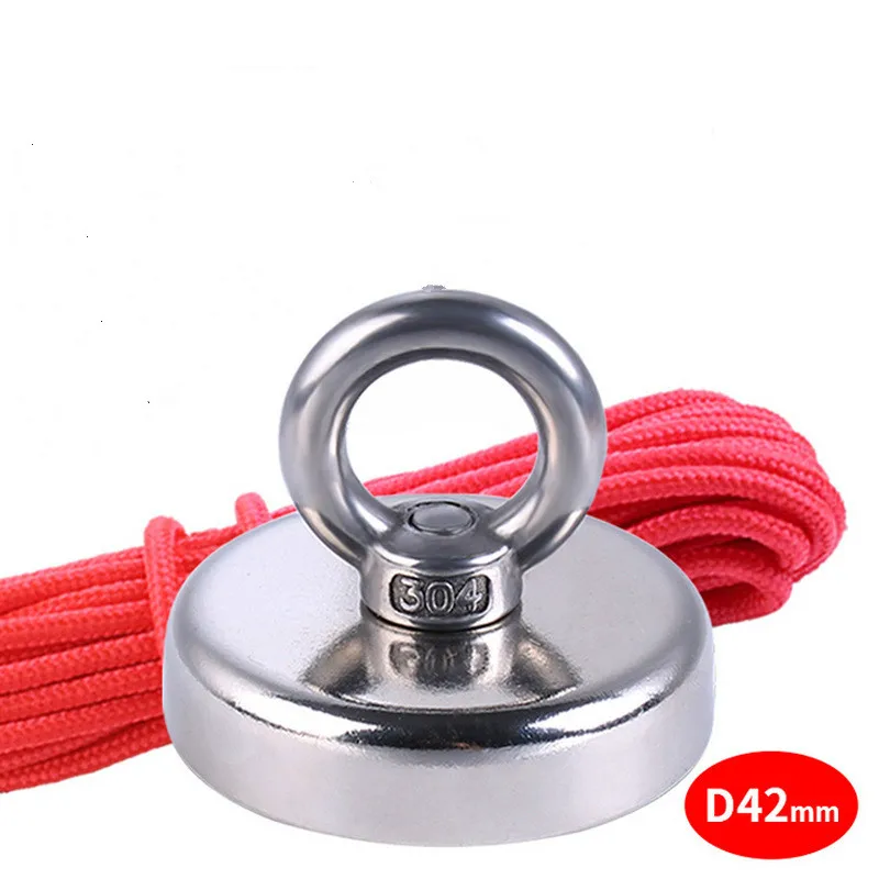 Рыболовные магниты с силой 45 кг сильный Неодимовый Постоянный N35 веревкой 10 м на