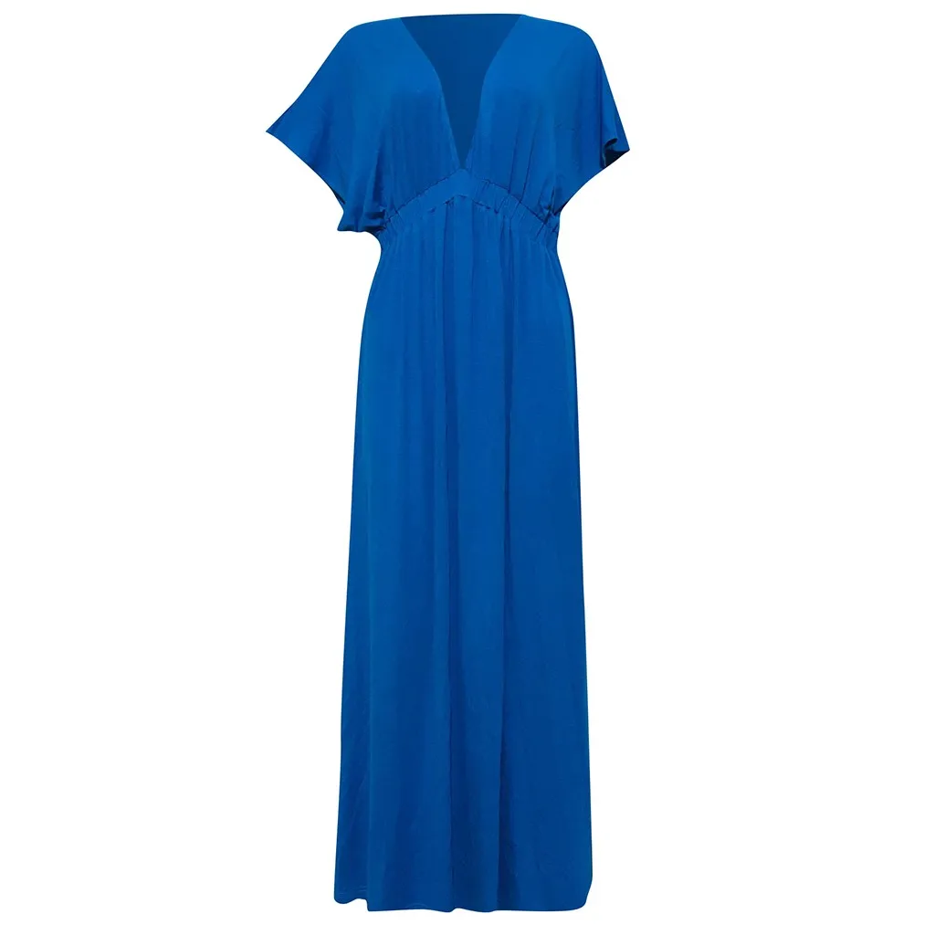 Сексуальное длинное летнее платье Макси 2020 женская одежда синий большой/большой