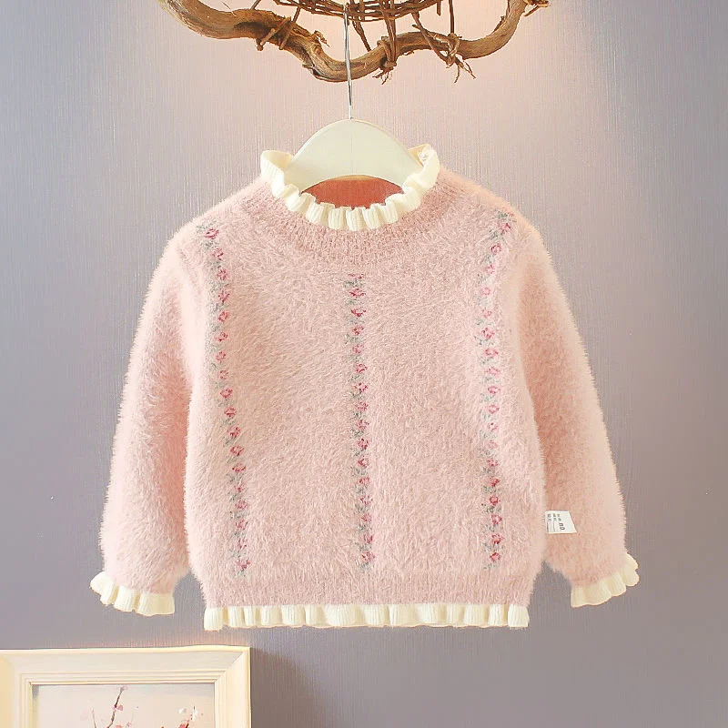 

New Fashion Girl Sweaters Winter Girl Sweaters 2 4 6 8 10 Years Toddler Knitting Pullovers Top Korean Style Cardigans Warm Kids