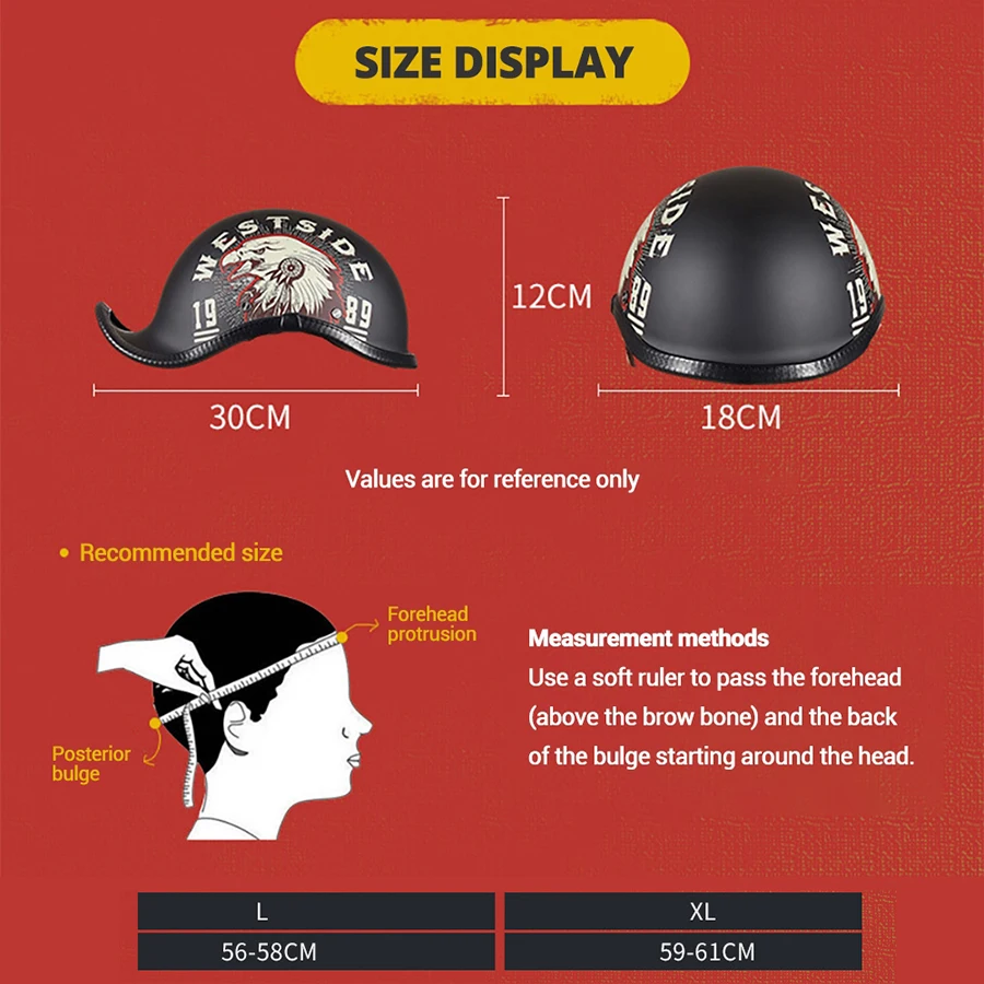 Мотоциклетный шлем в винтажном ретро-стиле полузащитный для мотокросса с