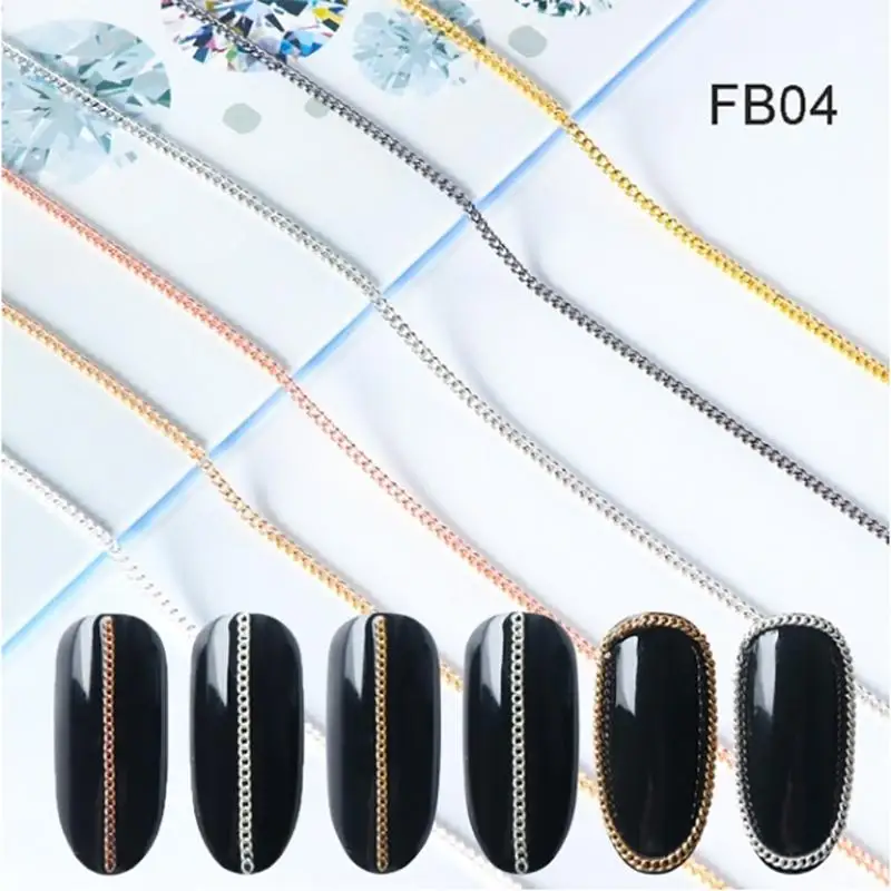 6 шт. Модные накладные ногти сделай сам Типсы для дизайна ногтей металлические