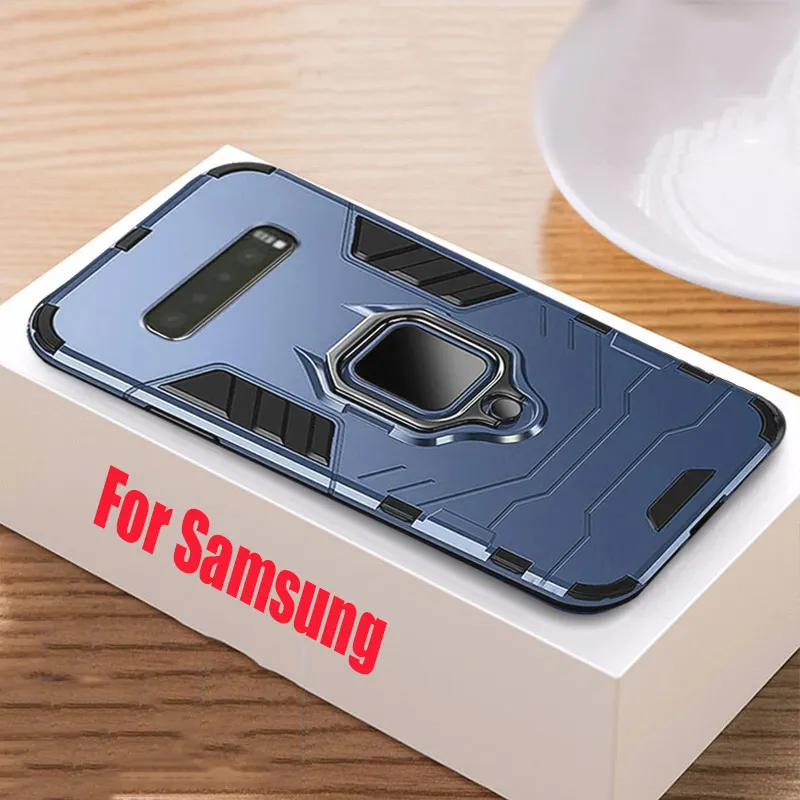 Luxury Shockproof Car Ring Case Armor Cover On For Samsung Galaxy S10 S9 S8 Plus Silicone S10e Note 9 Soft TPU |
