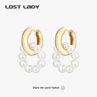 lost lady new fashion simulated pearl dangle earrings charm statement long tassel earrings for women party jewelry gift