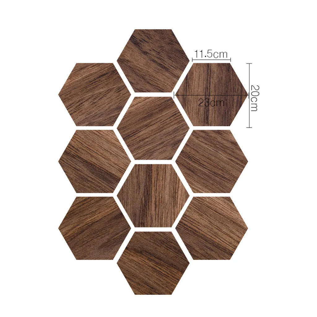 10 шт Шестигранная самоклеящаяся Нескользящая плитка для ванной комнаты кухни