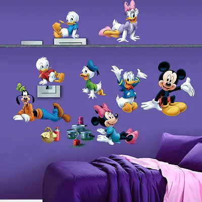 Minie Дональд Дак 2 наклейки на стену s Смешные огромные мышки Миники клубный дом