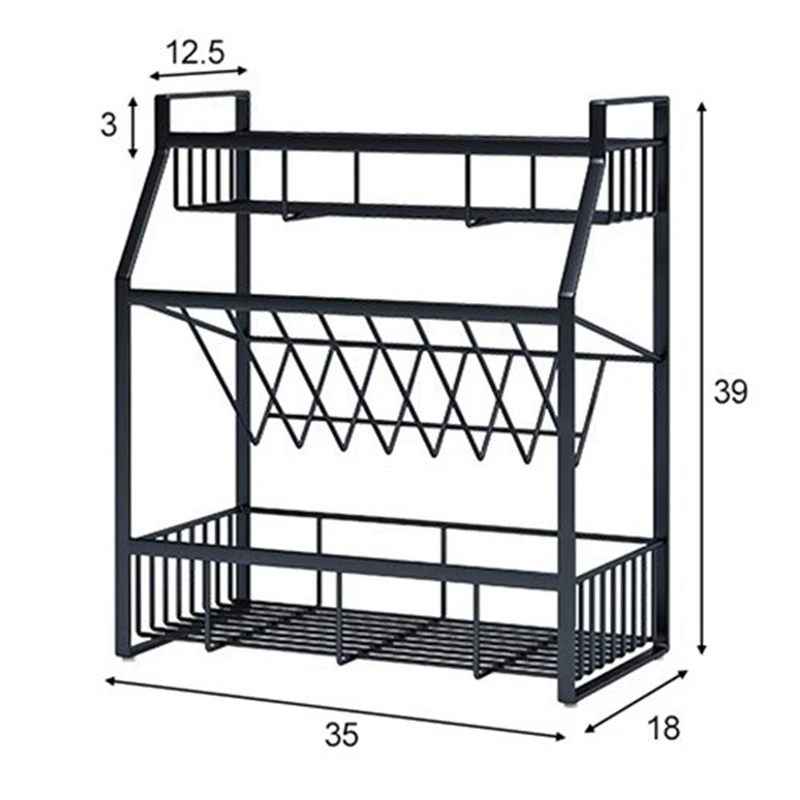 

Promotion! Pot Organizer Rack for Cabinet, Adjustable Kitchen Cabinet Pantry Countertop & Spice Rack, 3 Tier Spice Rack Organize
