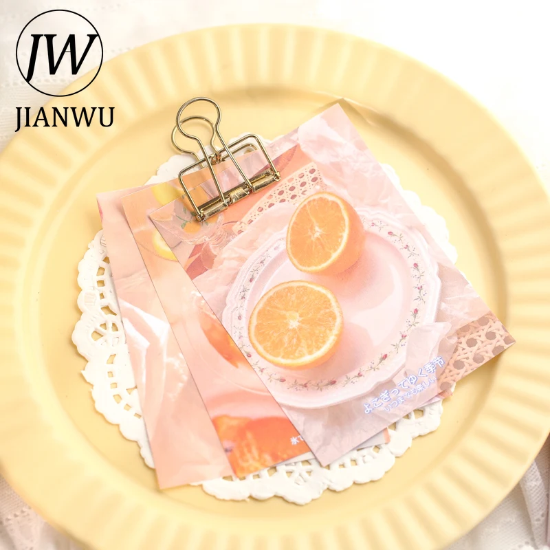 JIANWU 90 Pcs INS Style Simple Aesthetic Memo Pad Cute Bronzing Collage Material Girl Heart Notepad Kawaii Decoration Stationery |