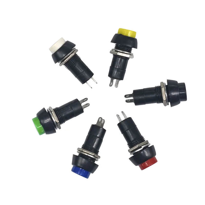 

5 pcs/lot 6 color PBS-11 12mm Self-locking 250V 3A Push Button Switch Metal Tactile Micro Interruptor Bouton Poussoir