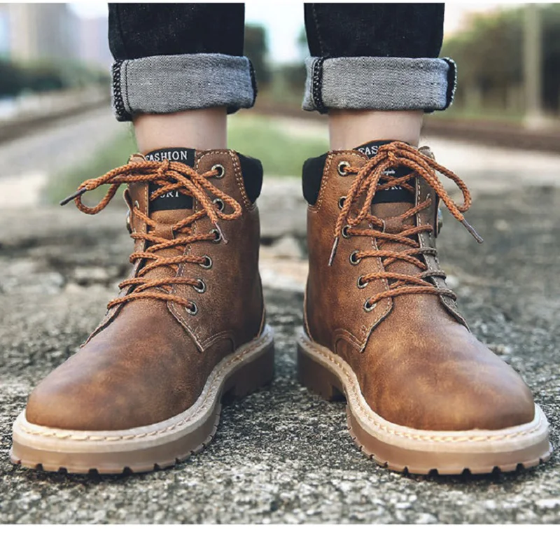 Мужские ботинки Лидер продаж новые теплые зимние мужская повседневная обувь