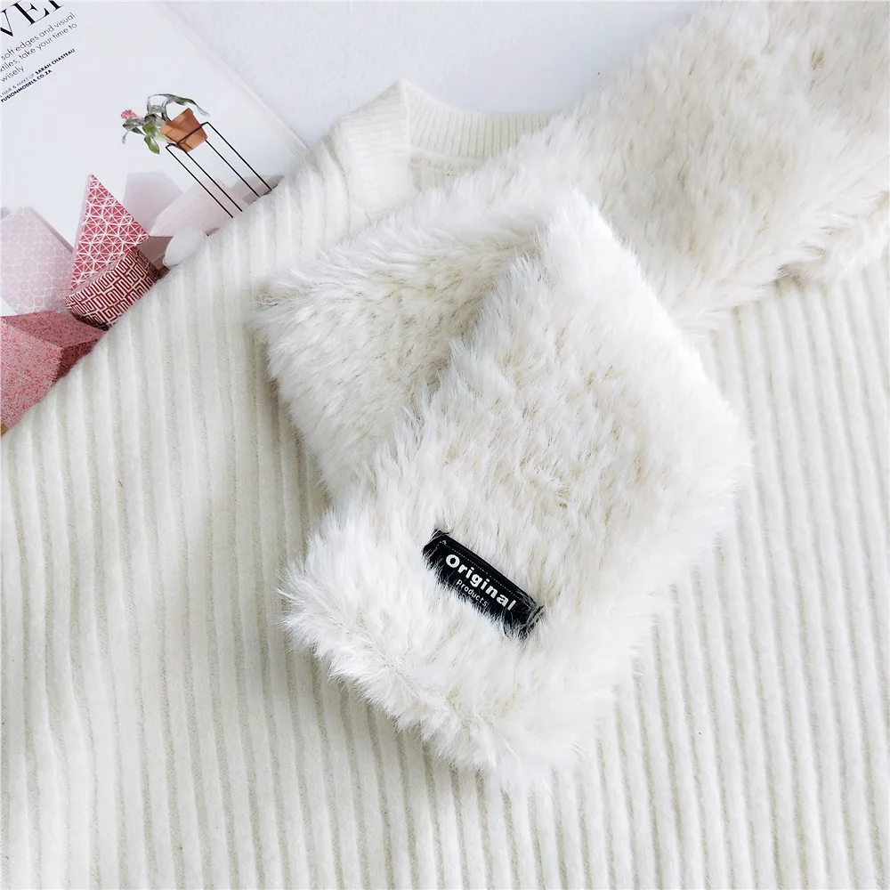

2021 New Winter Faux Rabbit Fur Collar Scarf ring Echarpe Homme Solid Color Thicken Warm Plush Neck Warmer Scarves for Women Men