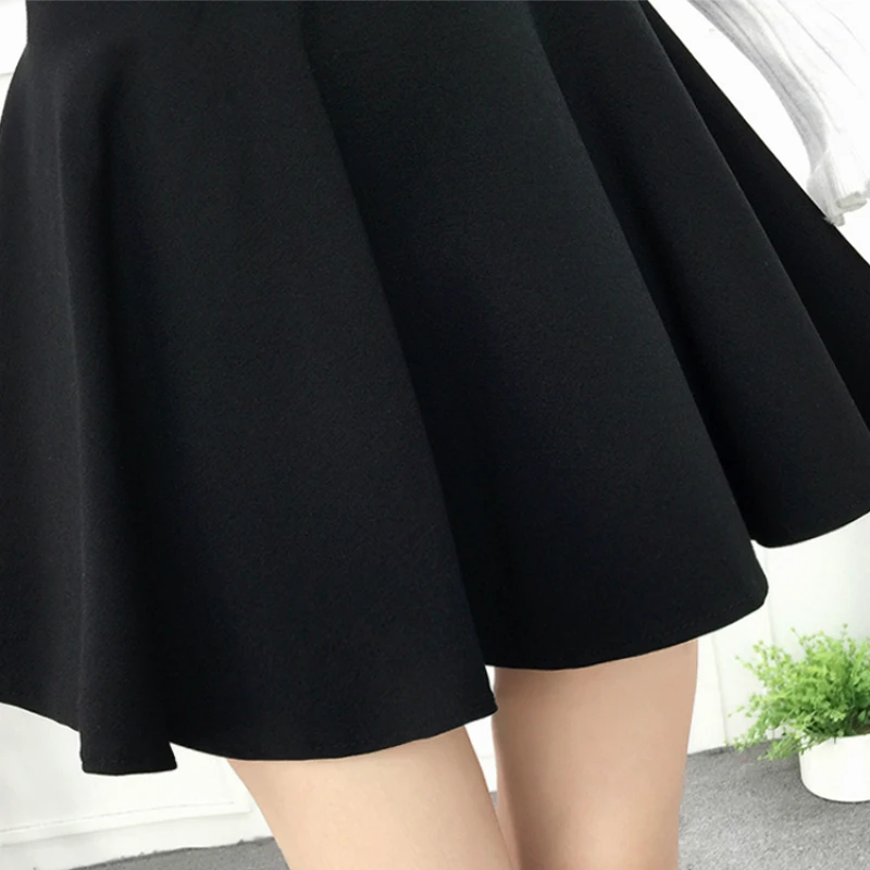 

Skirts Women Summer Lace-up Black A-line Tutu-skirt Preppy-style Pleated Students All-match Elegant Simple High-waist Trendy New
