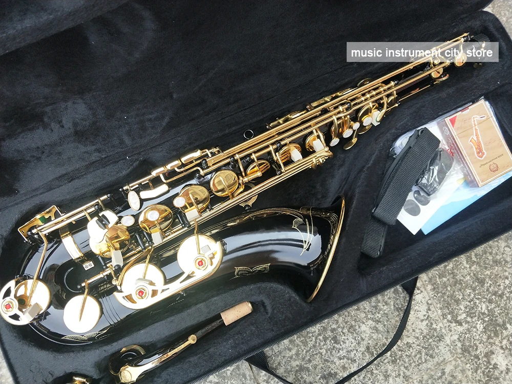 Japan new YS 875 Black Gold Tenor B Tune Saxophone Model Flat Sax with Reeds Case Mouthpiece Professional | Спорт и развлечения