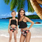 Раздельный женский купальный костюм для девочек, купальник-бикини, пляжная одежда для мамы и дочки, детская одежда для купания, одежда для маленьких девочек, семейные купальники