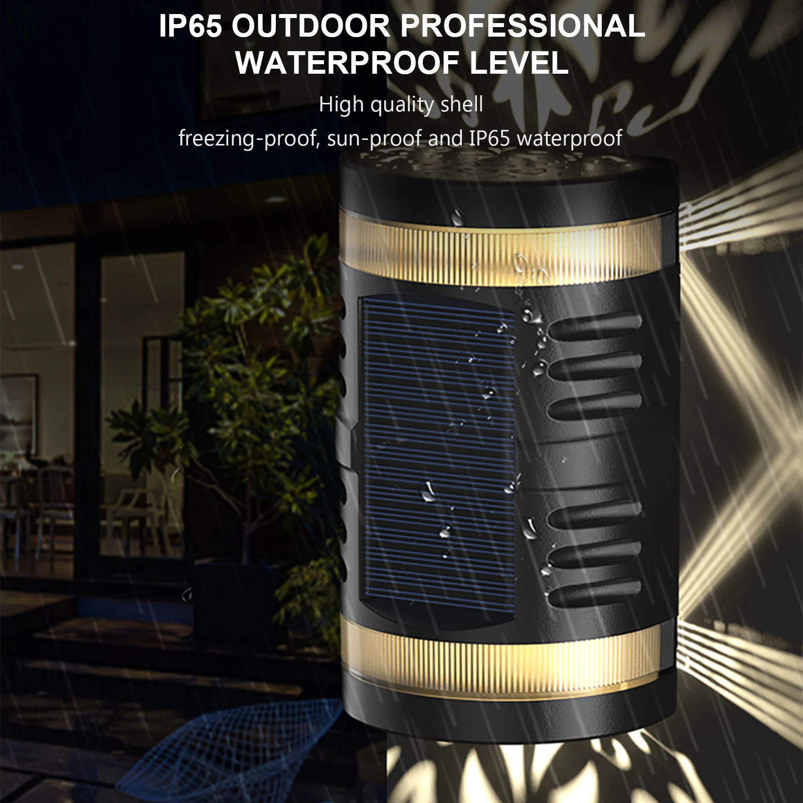 

Уличная настенная Светодиодная лампа на солнечной батарее, IP65 водонепроницаемый уличный светодиодный светильник, освещение для крыльца, б...