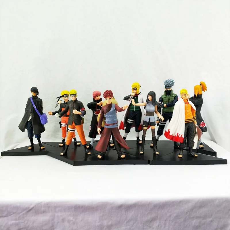 

10piece set of genuine Naruto GK action doll Shippuden anime model Uzumaki Itachi Akatsuki statue collection doll Figma For Kids