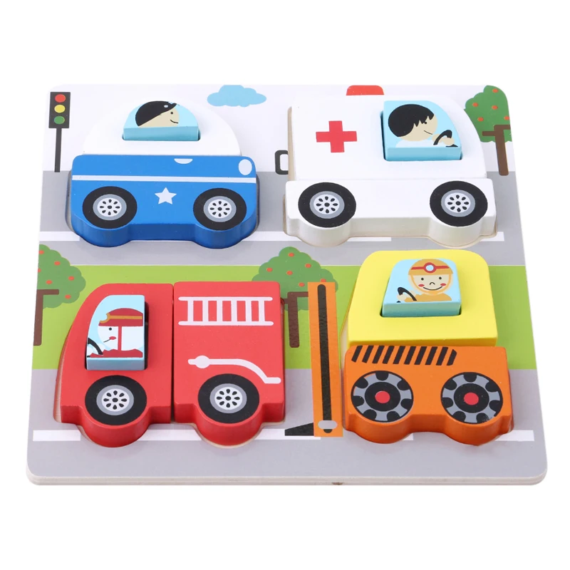 

3D Wooden Puzzle Jigsaw Toys For Children Wood Cartoon Animal Puzzles Intelligence Kids Early Educational Toys For Children