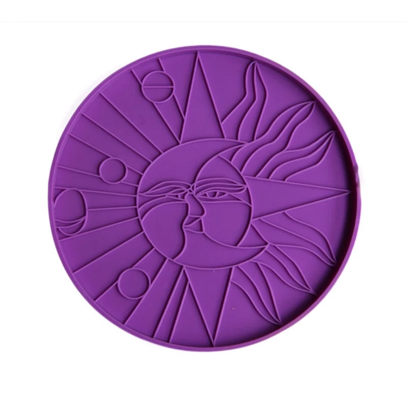 

Crescent Moon and Sun Coaster Resin Mold Line Art Decorative Plate Resin Mold Sun with Star Face Tea Mat Silicone Molds