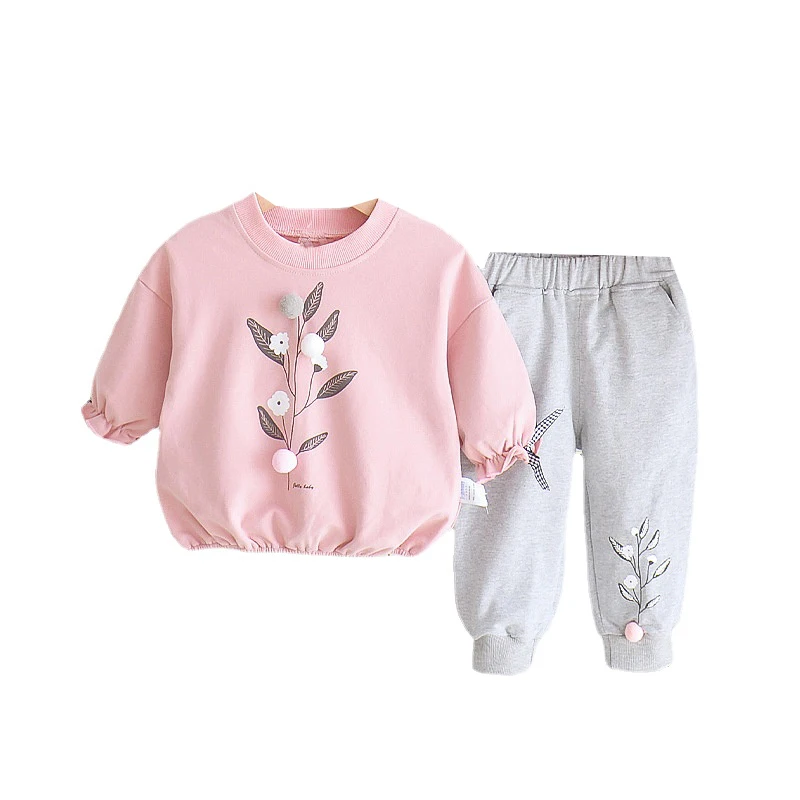 

Pure Cotton 2021 Casual 2pcs Suits Toddler Girl Clothes Long Sleeves Baby Outfits Autumn Clothing Kid Wear Children's 18M-4Y