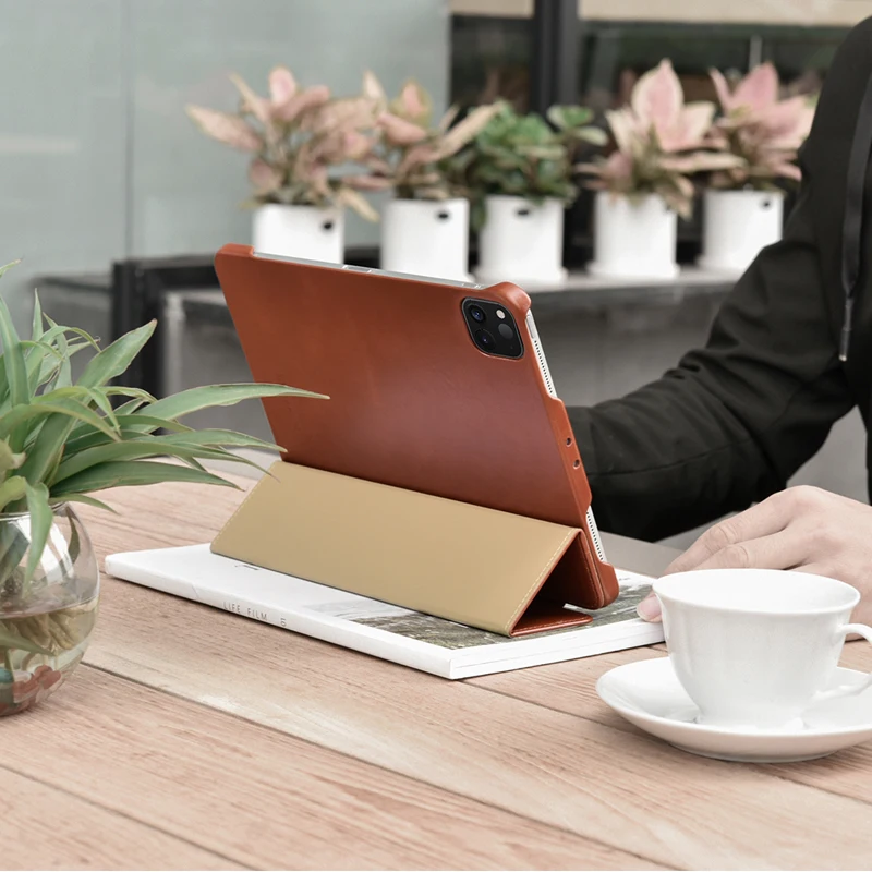 Чехол для iPad Pro 11 2018 2020 тонкий книжка из натуральной кожи с подставкой бизнеса