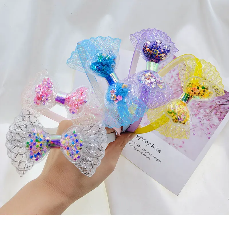 

2pcs Children's stereoscopic glitter bow hair band Kids Princess cute bow headdress Korean girl hair clip baby hair ornament