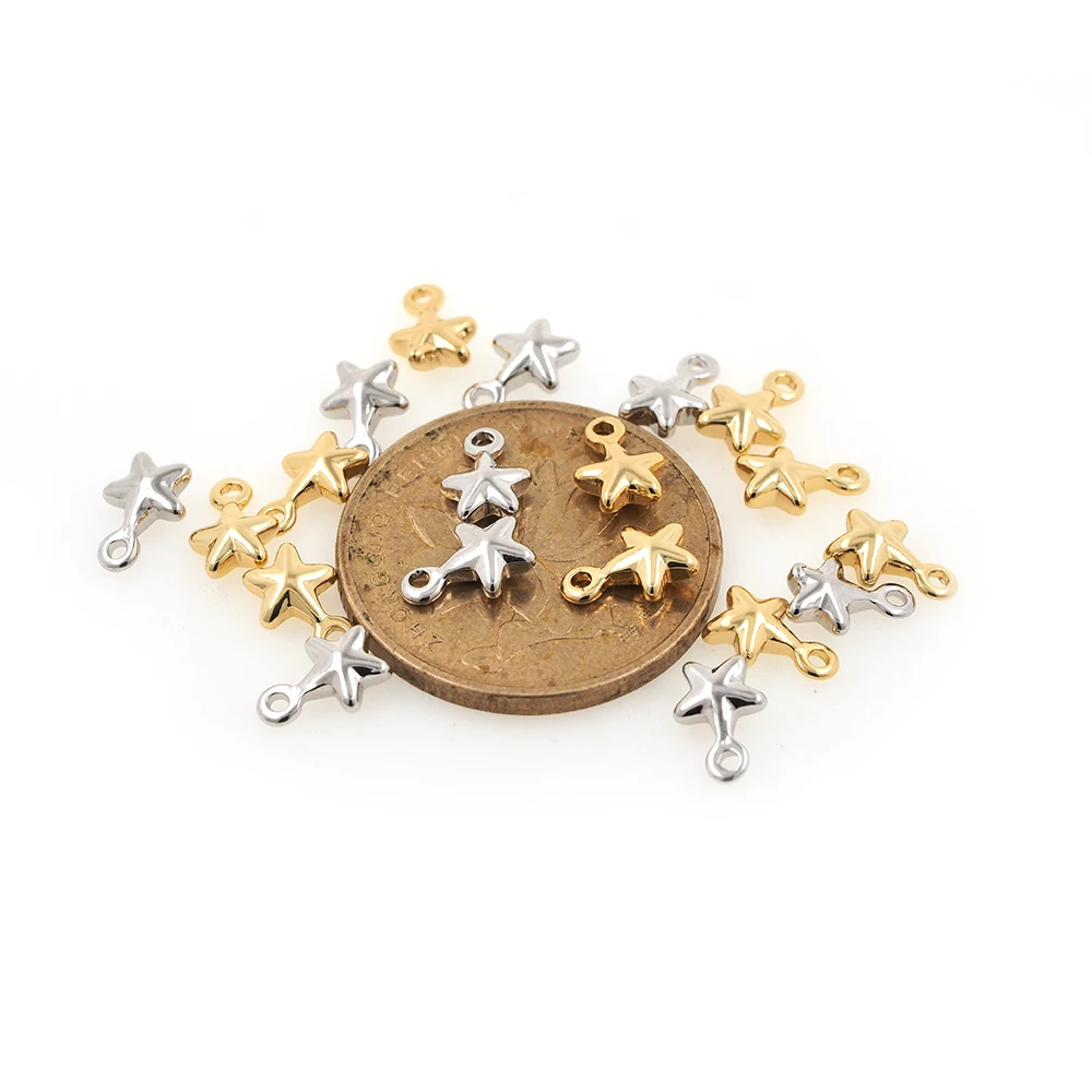 

10PCS Mini Star Pendant Brass Gold Cosmic Charm Is Suitable For Jewelry Bracelets Necklaces And Earrings